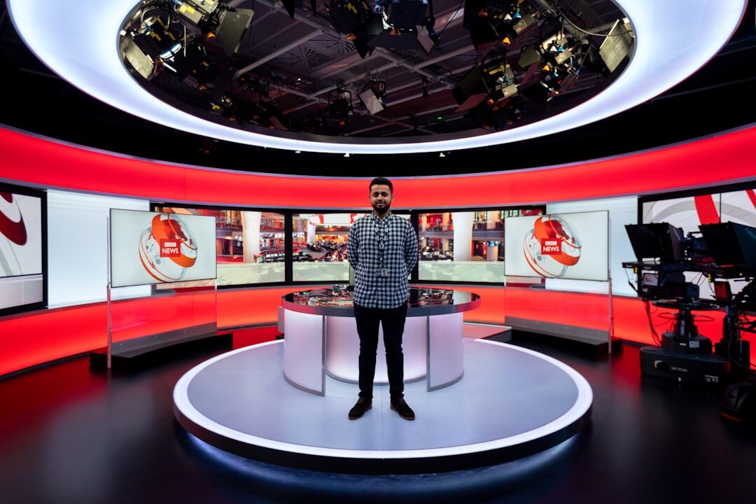Professional TV studio broadcast setup